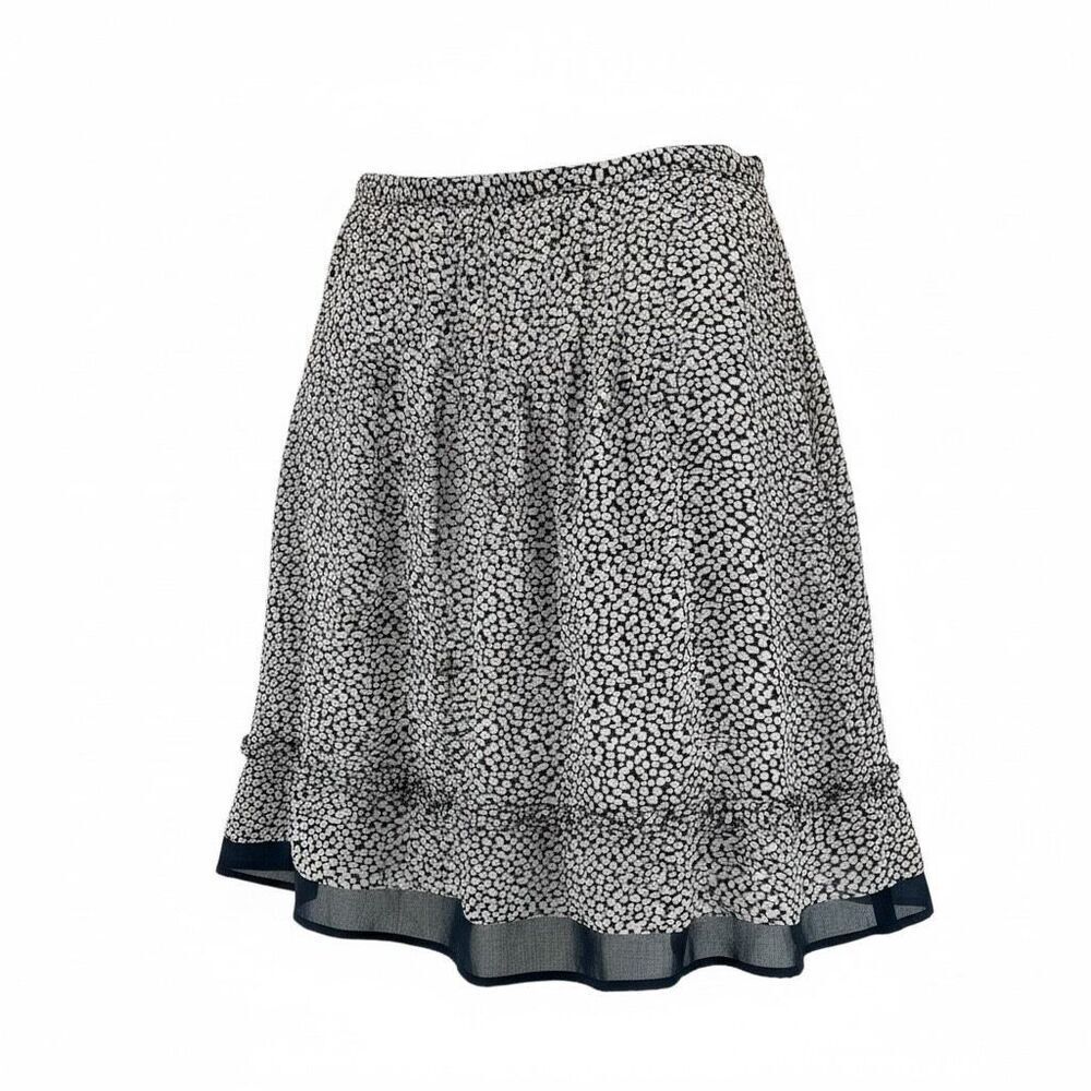 Pendleton Petite Silk Skirt Abstract Print Navy Cream Size 16